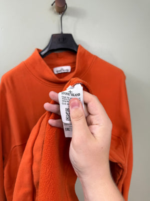 Stone Island Orange Mock Neck Jumper