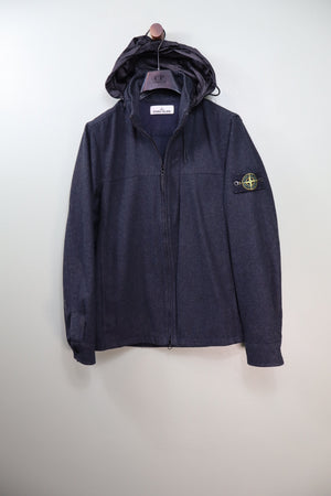 Stone Island Navy Wool Shell Jacket