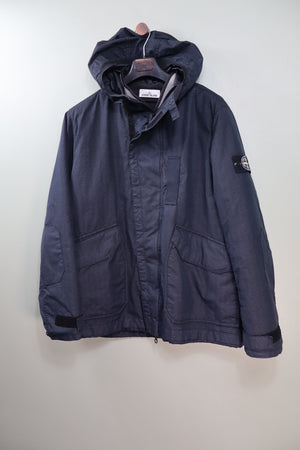 Stone Island Navy Reflective Weave Ripstop Jacket