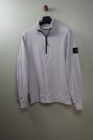 Stone Island Light Grey 1/4 Zip Jumper