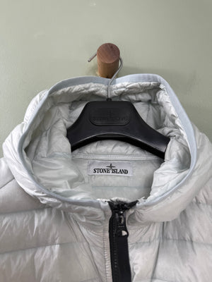 Stone Island Ice Blue Nylon Loom Woven Down Jacket