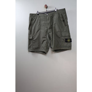 Stone Island Khaki RE Seersucker Cargo Shorts