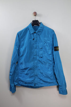 Stone Island Blue Nylon Metal Overshirt