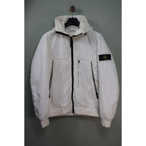 Stone Island White Crinkle Reps Jacket