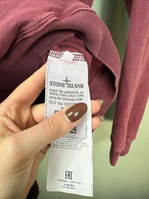 Stone Island Burgundy Hoodie