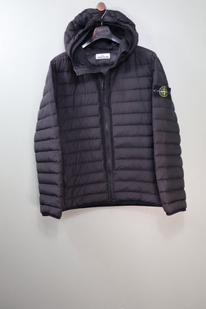 Stone Island Black O-Cotton/ R-Nylon Tela Down Jacket