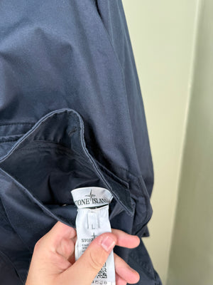 Stone Island Silver/Navy Reversible Raso Gommato Spaceman Jacket