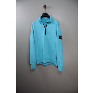 Stone Island Aqua Blue 1/4 Zip Jumper