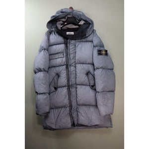 Stone Island Grey Frost Tela Nylon Parka Down Jacket