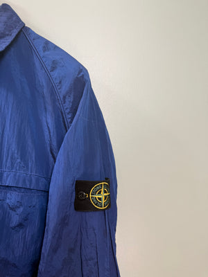Stone Island Blue Nylon Metal Overshirt