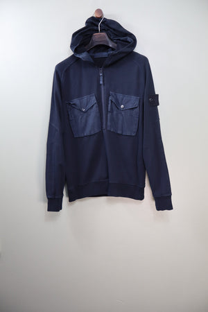 Stone Island Navy Ghost 1/2 Zip Hoodie