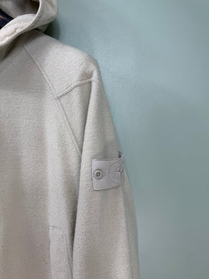 Stone Island Beige Ghost Zipped Wool Hoodie