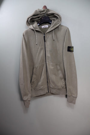 Stone Island Khaki Zipped Hoodie