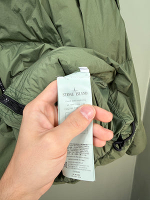Stone Island Green Crinkle Reps Down Jacket