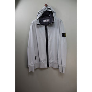 Stone Island Light Grey Light Soft Shell Check Grid Jacket