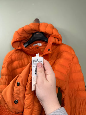 Stone Island Orange Loom Woven Down Jacket