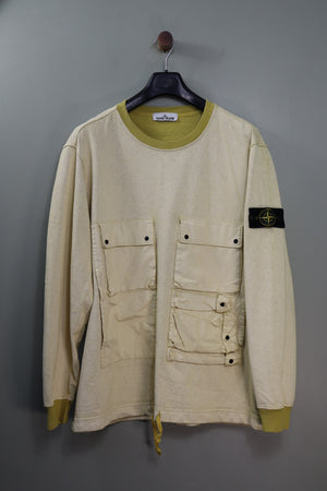 Stone Island Yellow Tela Placcata Jumper