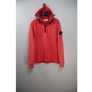 Stone Island Red 1/4 Zip Hoodie