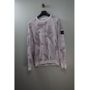 Stone Island Beige Grid Camo Jumper