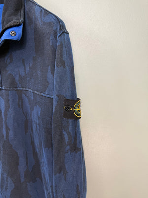 Stone Island Blue Flowing Camo 1/4 Zip Jumper
