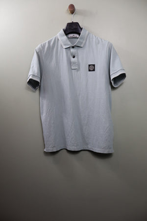 Stone Island Pastel Blue Slim Fit Polo