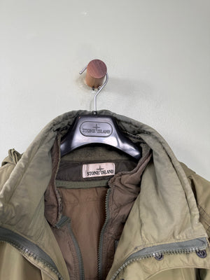 Stone Island Khaki Dual Lined Micro Reps Down Jacket