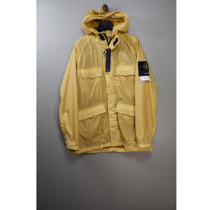 Stone Island Yellow Lamy Flock Mid Length Parka Jacket