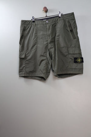 Stone Island Khaki RE Seersucker Cargo Shorts