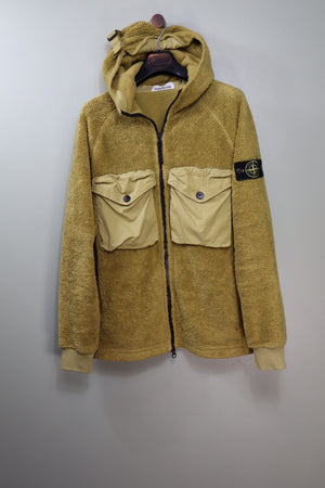 Stone Island Yellow Teddy Fleece Hoodie