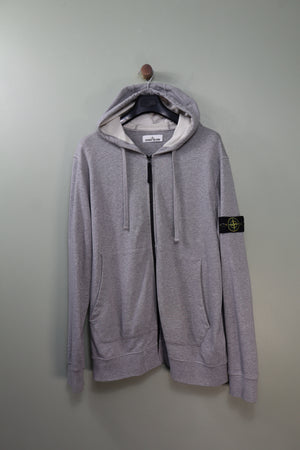 Stone Island Grey Zipped Hoodie