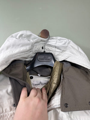 Stone Island White David TC Dutch Rope Down Jacket
