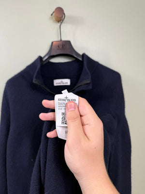 Stone Island Navy 1/4 Zip Knit Jumper