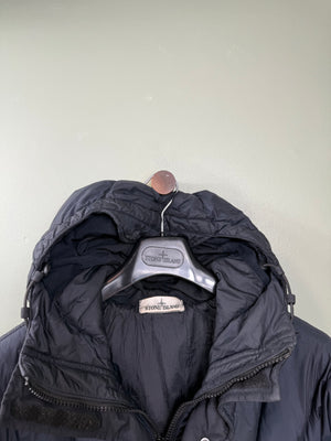 Stone Island Navy Crinkle Reps Down Parka Jacket