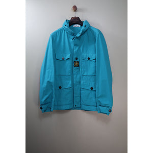 Stone Island Aqua Blue Cotton Cordura Jacket
