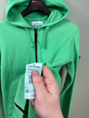 Stone Island Green Zipped Hoodie
