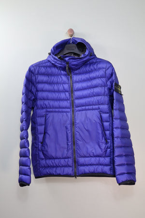Stone Island Blue Biobased Ripstop Nylon Down Jacket