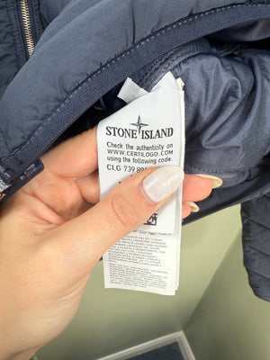 Stone Island Navy Loom Woven Down Jacket