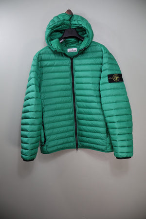 Stone Island Green Loom Woven Down Jacket