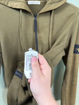 Stone Island Khaki Zipped Hoodie