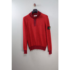 Stone Island Red 1/4 Zip Knit Jumper