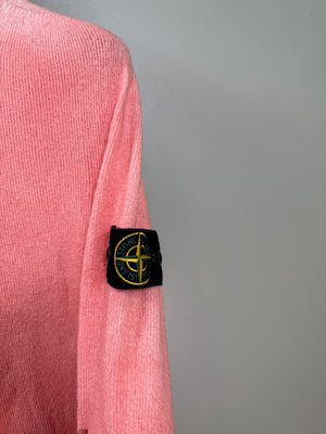 Stone Island Pink Hand-Sprayed Knit Jumper