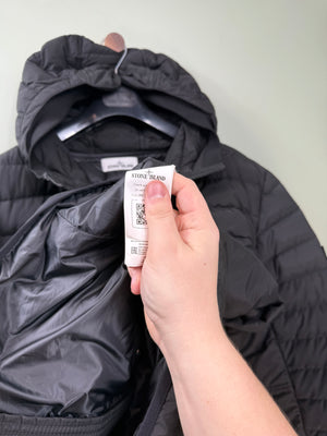 Stone Island Black 0-Cotton/R-Nylon Tela Down Jacket