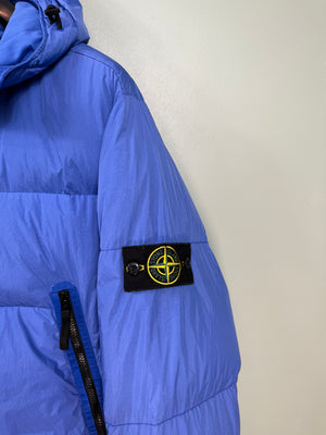 Stone Island Blue Crinkle Reps Down Jacket