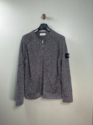 Stone Island Grey Sample Reflective Knit Zipped Jumper