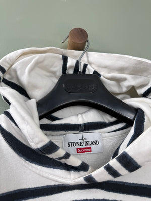 Stone Island X Supreme White Hoodie