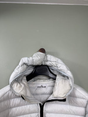 Stone Island White Loom Woven Down Jacket