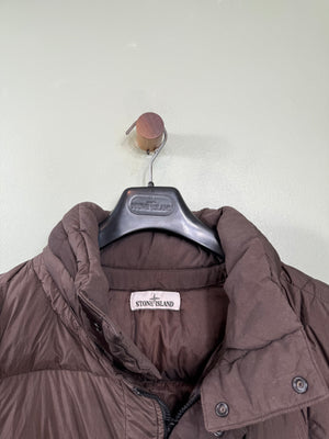 Stone Island Brown Crinkle Reps Down Gilet
