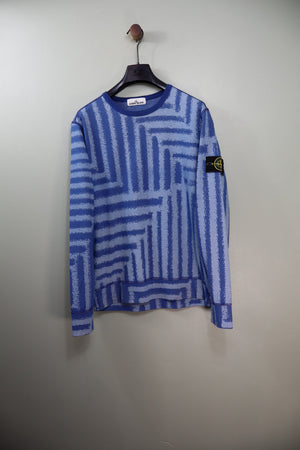 Stone Island Blue Maze Print Jumper