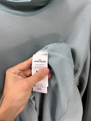 Stone Island Blue Nylon Metal Plated Hoodie