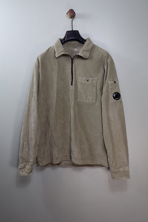 C.P. Company Khaki 1/4 Zip Corduroy Overshirt